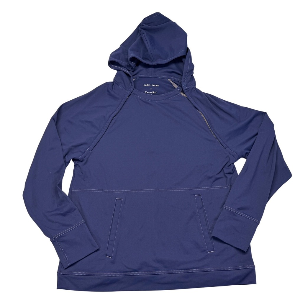 Care+Wear x Oscar de la Renta Men XL Navy Blue Chemo Port Access Hoodie